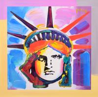 Peter Max Liberty Head Mixed Media, Signed - Sold for $3,625 on 01-29-2022 (Lot 316).jpg